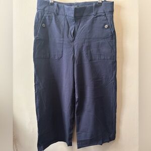 J Crew Navy Wide Leg Ankle Pant